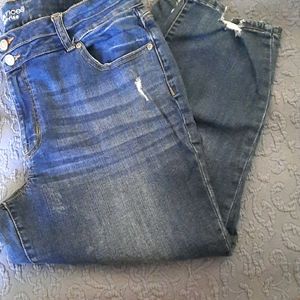 Denim crop pants